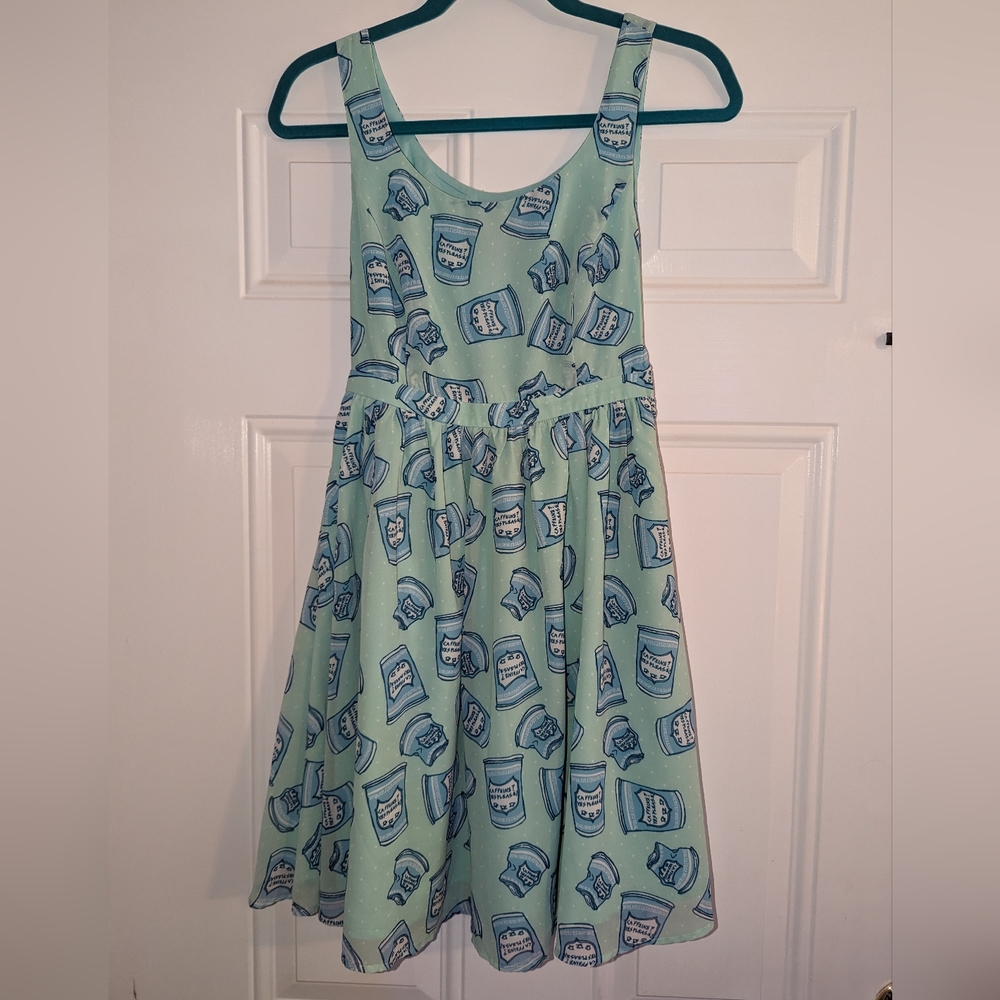ModCloth - Fit and Flare “Caffeine? yes please” dress size: XS